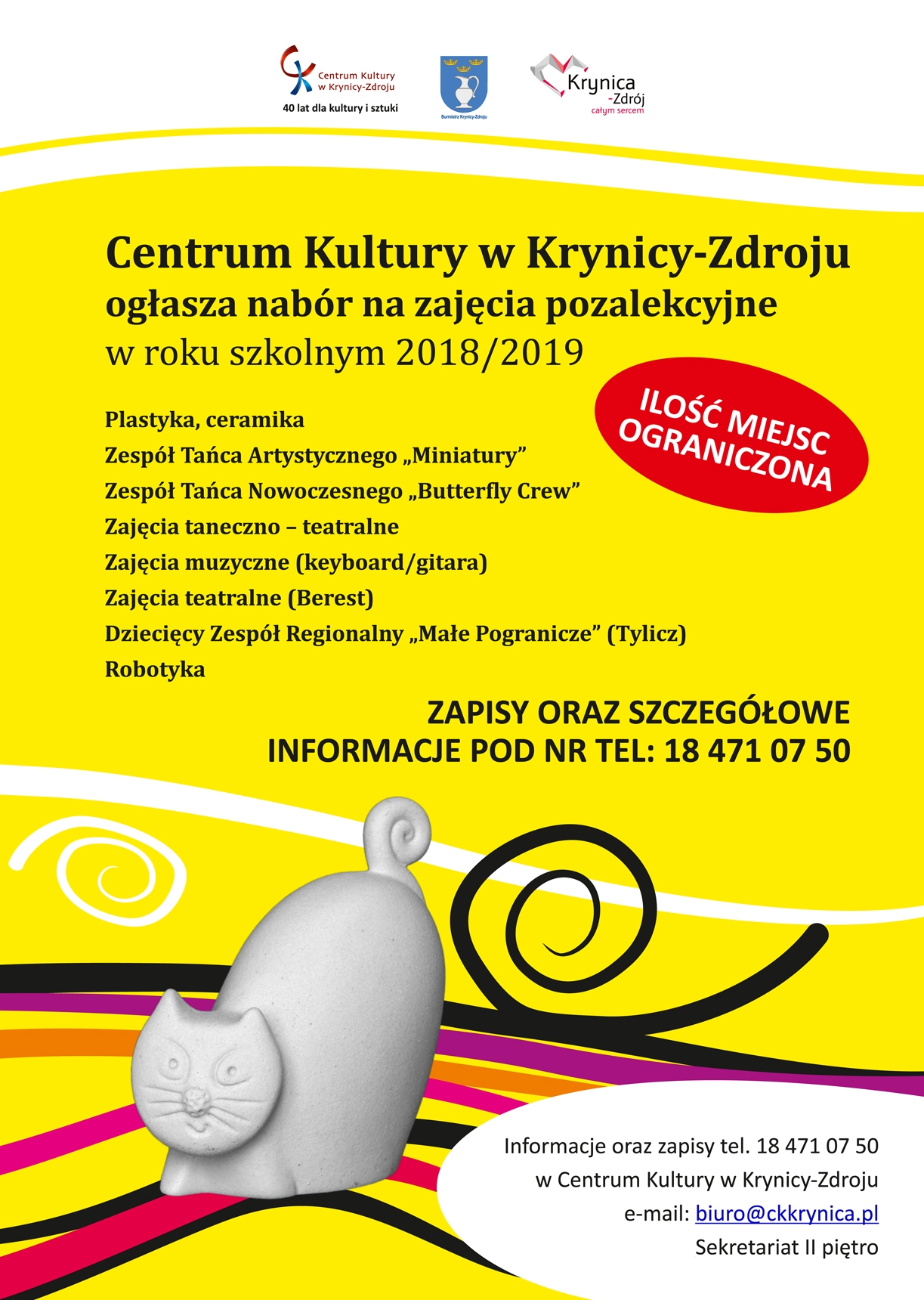 Centrum Kultury w Krynicy-Zdroju - Nabór na zajęcia pozalekcyjne
