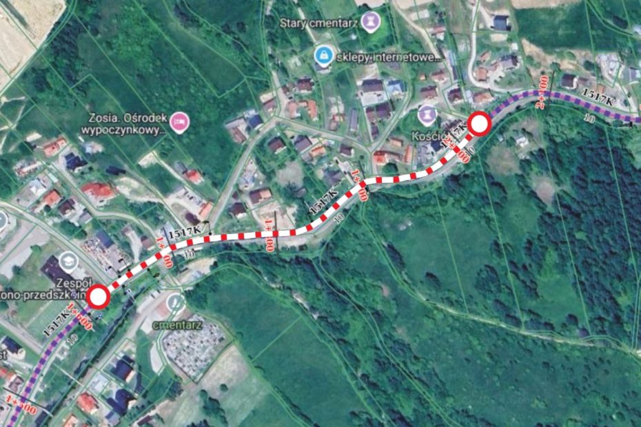 Zamknięcie drogi w Żegiestowie